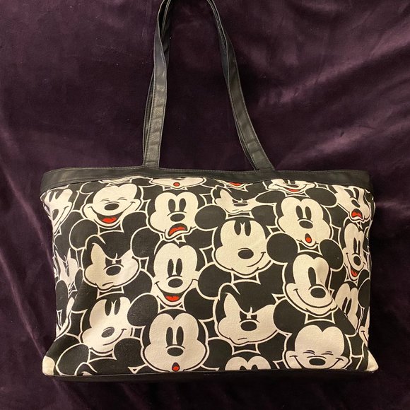 Disney Handbags - Mickey Mouse Black & White canvas weekender bag